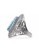 Стерлинговое серебро 925 пробы Аквамарин Кольцо Винтаж украшения vrc090s